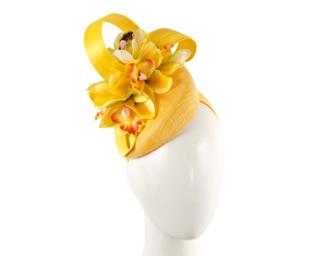 Hats From Oz Yellow Pillbox Fascinator with Flowers