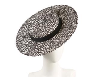 Hats From Oz White & Black Lace Boater Hat by Max Alexander – Designed in Australia