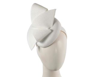 Hats From Oz White leather pillbox fascinator by Fillies Collection