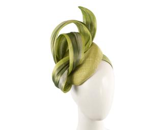 Hats From Oz Lime Pillbox Fascinator with Silk Abaca Trim by Fillies Collection