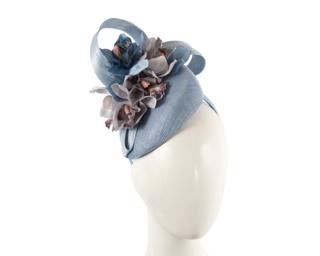 Hats From Oz Blue Pillbox Fascinator with Flowers