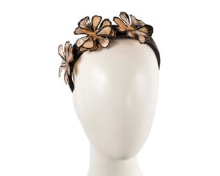 Hats From Oz Black & Gold Floral Headband by Cupids Millinery