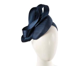 Hats From Oz Navy Pillbox Fascinator with Silk Abaca Bow by Fillies Collection